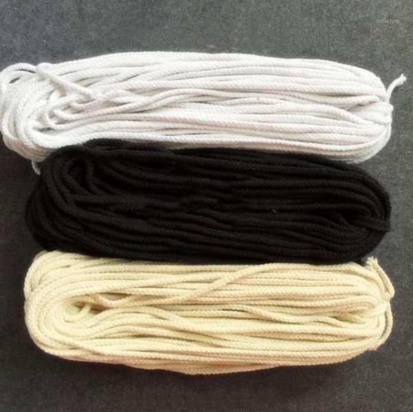 

8mm natural handmade rope woven 100% cotton cord string for accessories bag craft projects decorative braided material1, Black;white