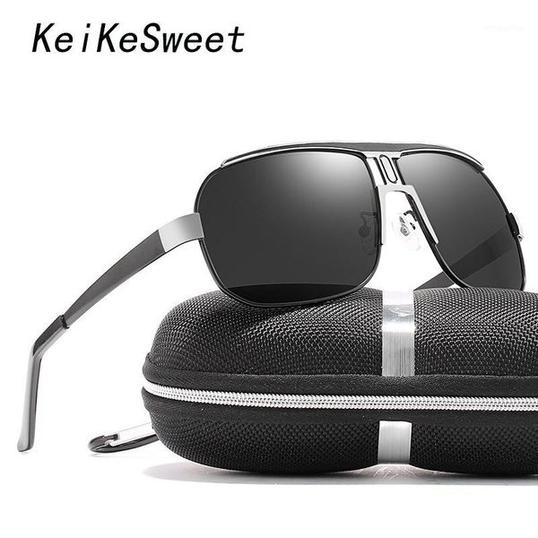 

keikesweet fashion luxury oversized polarized vintage designer men's sunglasses rays uv400 outdoor driving big sun glasses men1, White;black