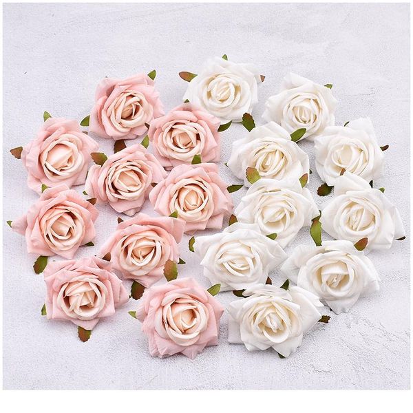 

30pcs 8cm artificial wild rose of silk flower heads for wedding decoration diy wreath gift box scrapbooking craft fake jllwxg