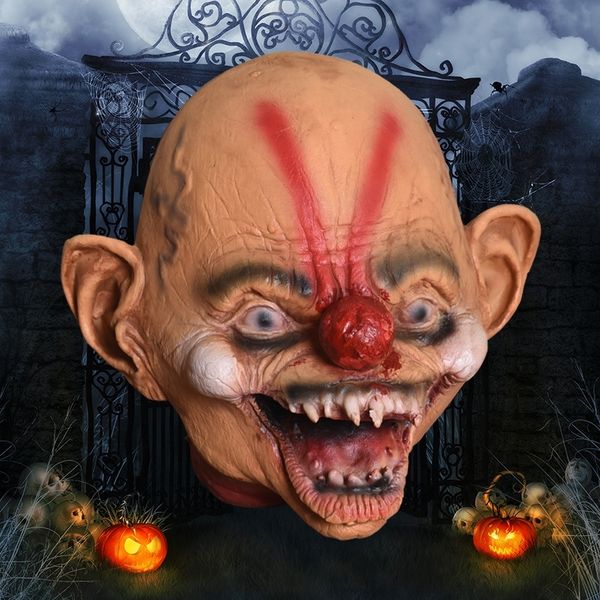 

fbudr clown broken head halloween party prop ktv props ghost latex hanging ghost pendant bar ktv secret room haunted house scary pendant tri