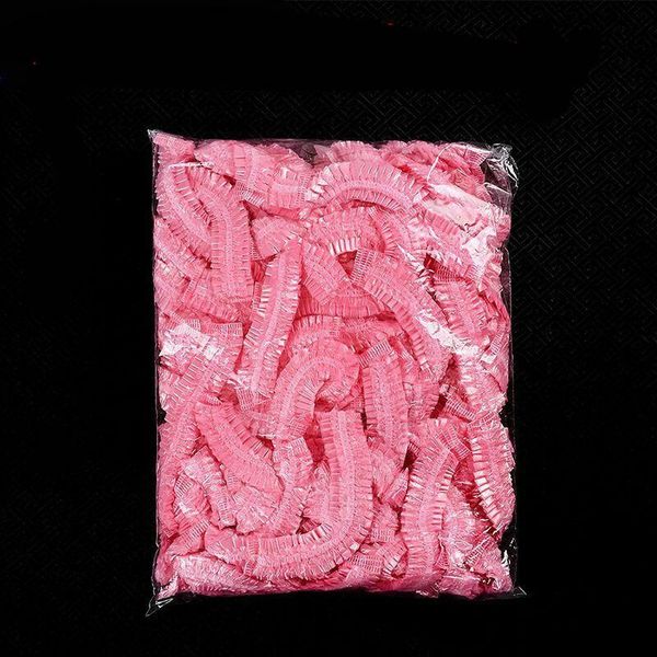 

100pcs disposable plastic shower cap waterproof for women hat spa hair salon l one off bathing elastic bathroom accessories h wmtqqp