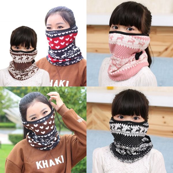 

deer pattern fashion face masks winter keep warm child two in one neck gaiter mouth mask washable foldable 5 99zz j2