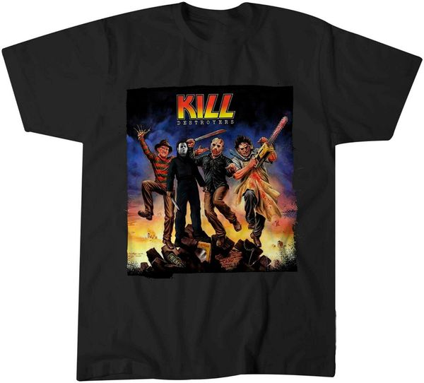 

kiss album parody horror scary film jason freddy tshirt t shirt mens kids 0836 customize tee shirt sport hooded sweatshirt hoodie