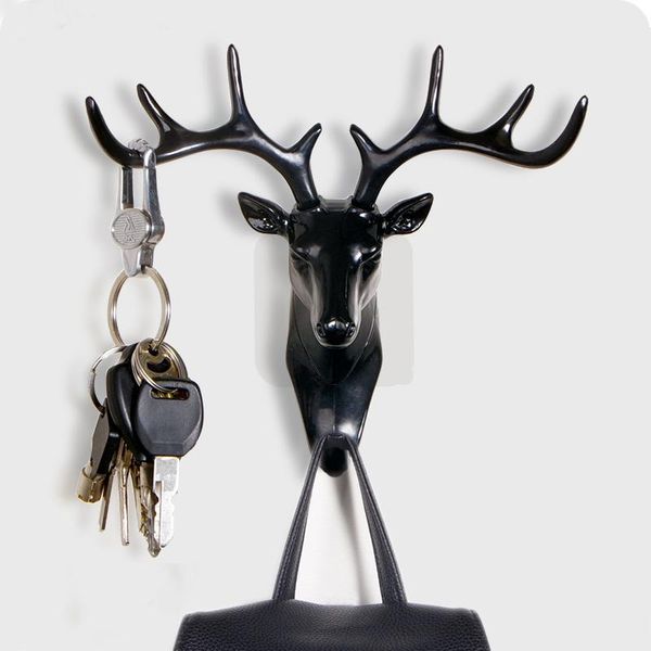 

hooks & rails christmas key holder wall hook hat hanger for tie organizer jewelry rack mini hanging deer home storage [no need screw]