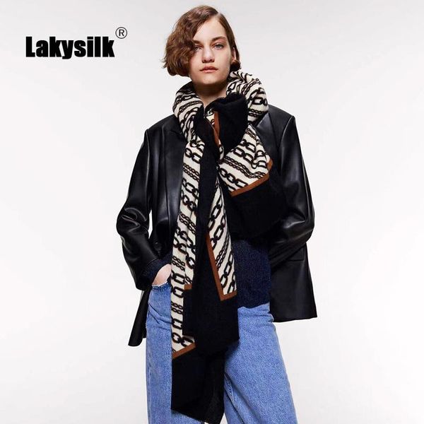 

scarves fashion design chain cashmere scarf women autumn winter scarfs female brand shawls 190cm, Blue;gray