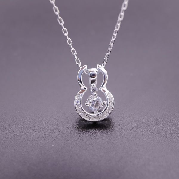 

hengsheng s925 silver cross-border one product dropshipping gourd beating fashion korean style simple zircon necklace womens pendant