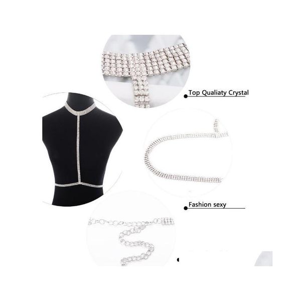

belly chains europe and united states full rhinestone luxury body jllkgf dh_garden, Silver