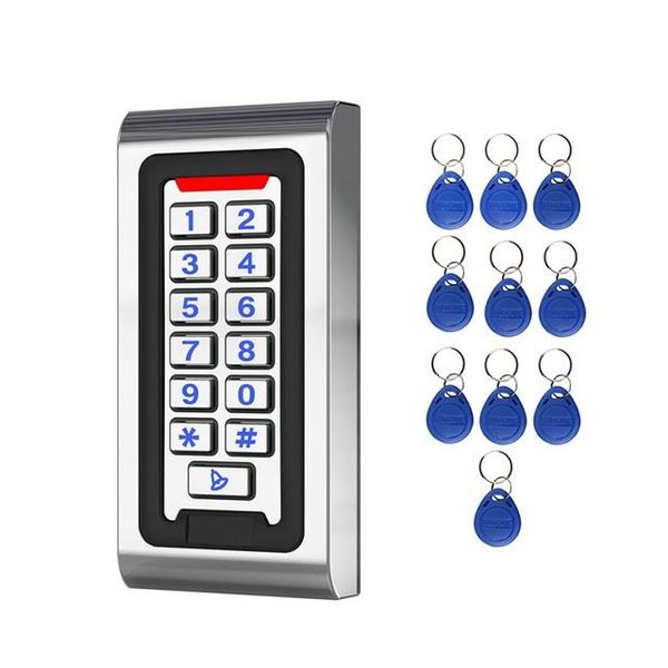

crystal button 3-10cm card reader 125khz door entry system kits for metal standalone access control keypad code access reader