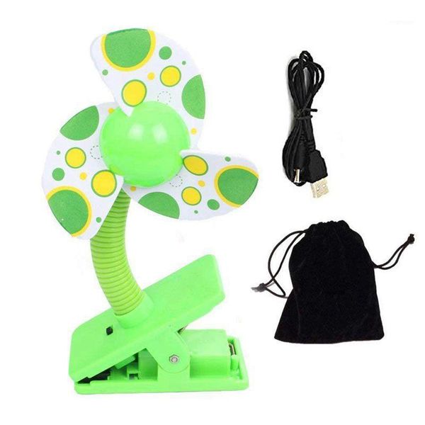 

clip-on with usb mini stroller fan for baby cots playpens (green)1