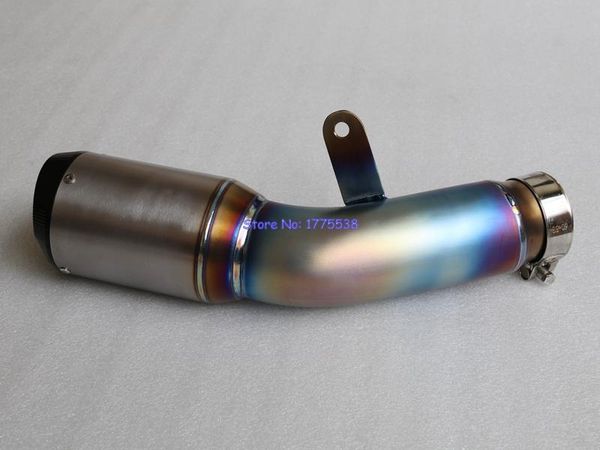 

blue burnt s1000rr 2020 2020 motorbike muffler exhaust pipe escape titanium alloy motorcycle exhaust muffler for s1000rr 15-16