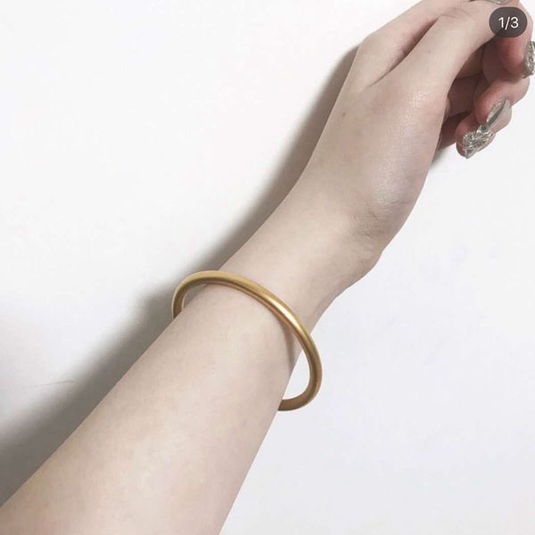 

5mm same type as tiktok heritage ancient style gold-plated bracelet womens 999 sterling silver frosted bracelet ring valentines day gift