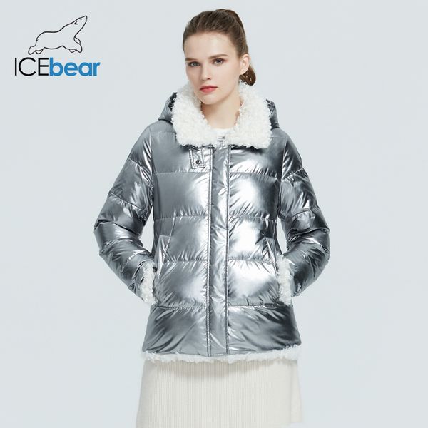 

icebear 2020 autumn and winter new jacket women's winter fashion windproof and warm parka coat brand female clothing gwd20283ix1016, Black;brown