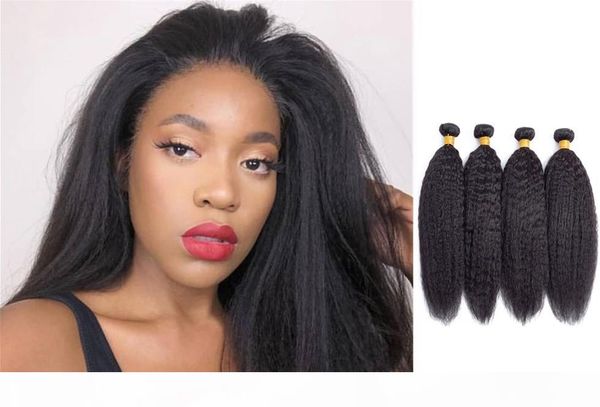 

viya 9a human hair bundles extensions cambodian kinky straight yaki natural black color 4 pieces ing