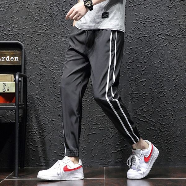 

2p8i2 ankle-length summer 2019 casual and trouserstrousers and trousers striped thin simple fashion slim fit ankle sports casual pants large, Blue