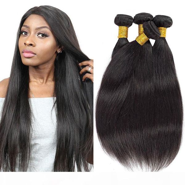 

brazilian straight virgin human hair bundles 3pcs lot 100% unprocessed virgin brazilian hair bulk human hair bundles for wholesale, Black