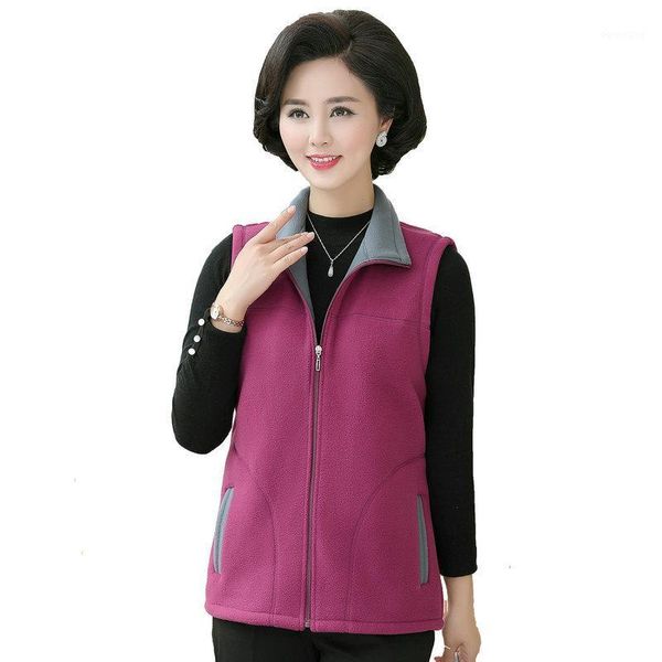 

women fleece vest autumn winter lightweight warm waistcoat woman imitation lambs wool vests lady casual fleece gilet plus size1, Black;white