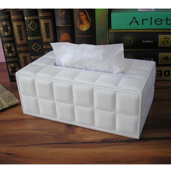 

tissue boxes & napkins pu leather box for home office car facial paper towel storage organizer decoration white black