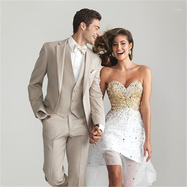 

men's suits & blazers champagne notch lapel custom made mens 3pieces(jacket+pants+vest+tie) groomsmen tuxedos wedding suit 3221, White;black