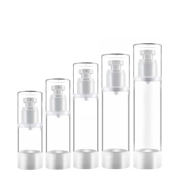 15 30 50 80 100ML Clear Airless Cosmetic Cream Pump Bottle Dispenser da viaggio Contenitori ricaricabili / Fondotinta Flacone da viaggio