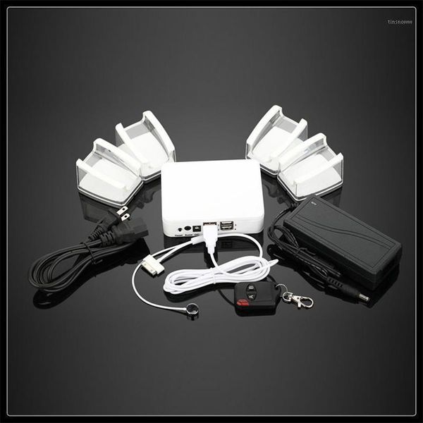

alarm systems 4 port cell phone security display tablet stand mobile anti theft device with acrylic stand,security box cable1