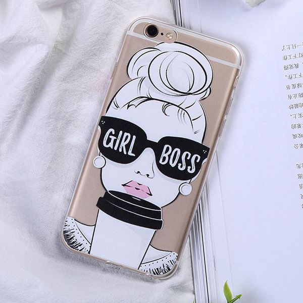 

cute quote girl boss 8 7 6 6s clear 7plus soft phone case cover for iphone xs xr x 11 pro max