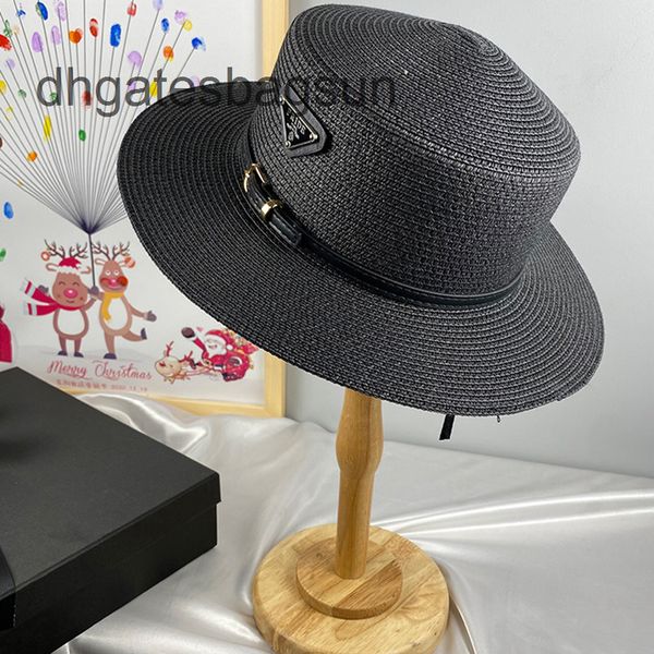 

brand cap and carves new sunshade straw hat women's belt buckle travel sunscreen beach hat summer holiday foreign style net red flat 3p, Blue;gray