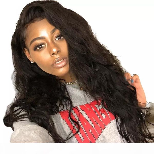 

fake scalp human hair lace front wigs baby hair peruvian virgin 13x6 frontal wet and wavy preplucked fake scalp lace wig for women, Black;brown