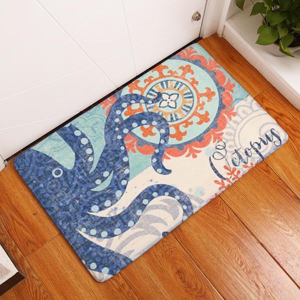 

ocean style decorative entrance floor doormat crab ocs print kitchen carpet non slip bathroom rug home decor hallway mat