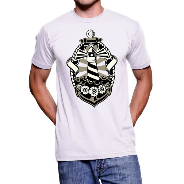 

2019 new arrival men t shirt new t - shirt uomo lighthouse vintage illustration t shirt sport hooded sweatshirt hoodie