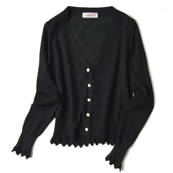 

vintage knitted coat women single-breasted button knitwear coat soft spring autumn sweater cardigan ladies jacket shrug1, Black;brown