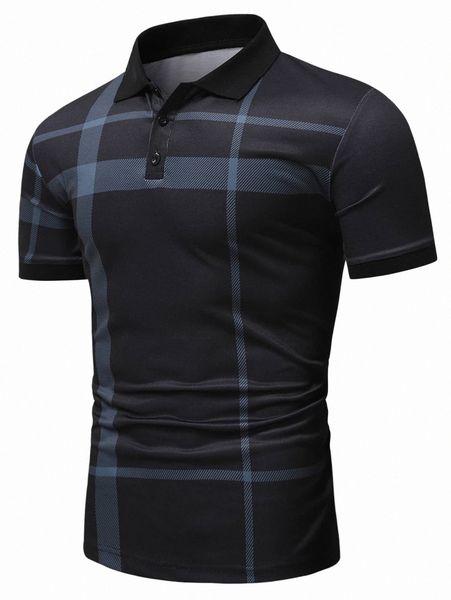 

men plaid polo shirt o2u4#, White;black