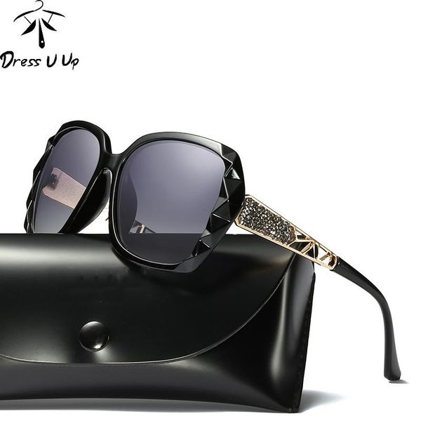 

dressuup new polarized sunglasses women's sunglasses color film lens pearl lady feminino, White;black