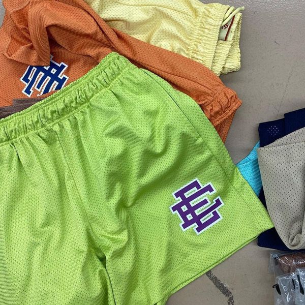 

eric emanuel running short ee men's basic shorts fashion baseball world series specific casual fitness summer gym workout mesh sports p, White;black