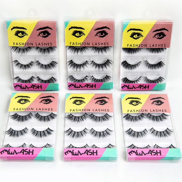 

new 3d false eyelashes 4 pairs handmade reusable natural soft 5d mink false eyelash makeup beauty tools full strip fake lashes