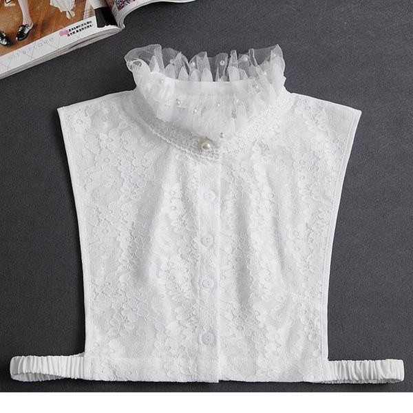 

white fake collar women detachable collars cuff lace false collars woman stand removable faux col half shirt clothes acc qylyvs, Blue;red