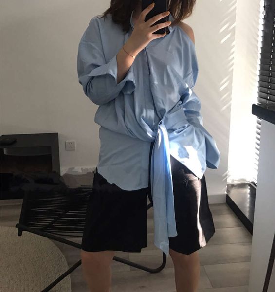 

hair ~ 20 early spring dign hanging neck leakage shoulder off back characteristic small shirt knot girl, White