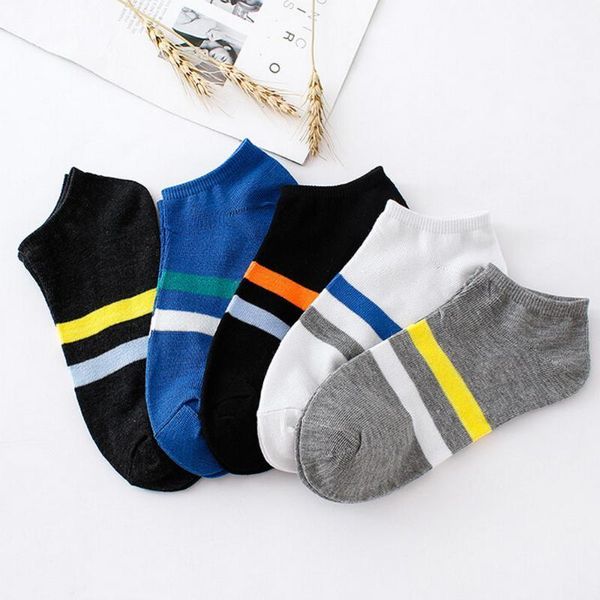 

plain sport casual black 1pair comfortable stripe cotton sock slippers short ankle socks business male z02251