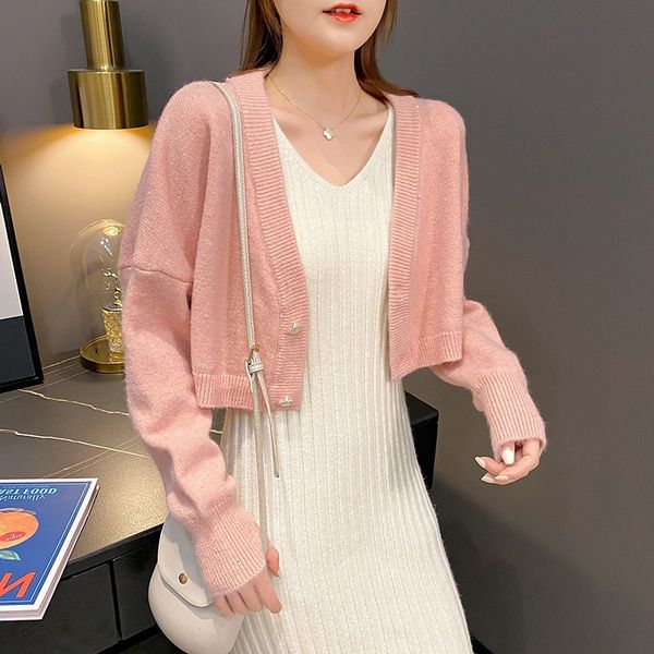 

autumn костюма женщины 2020 новая весна и осень одежды рыхлой dresssling платья корейской середины длинных подвески шерсть платье два куска, White;black