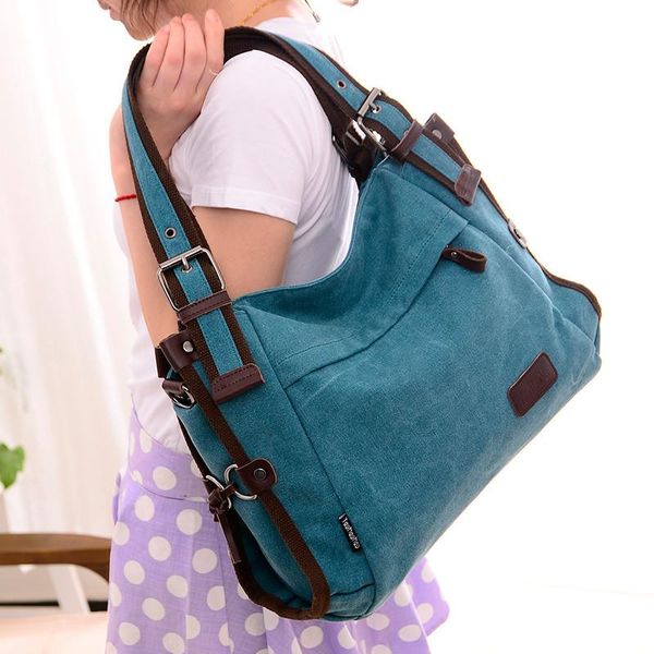 

fashion women handbags vintage travel tote bag bolsas femininas ladies canvas large capacity shoulder messenger bags