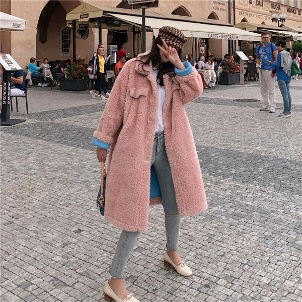 

women's trench coats fur-in-one lambs wool coat -  p control, Tan;black