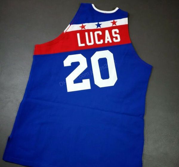 

custom retro #20 maurice lucas 1979 basketball jersey men's blue any size 2xs-3xl 4xl 5xl name or number quality, Black;red