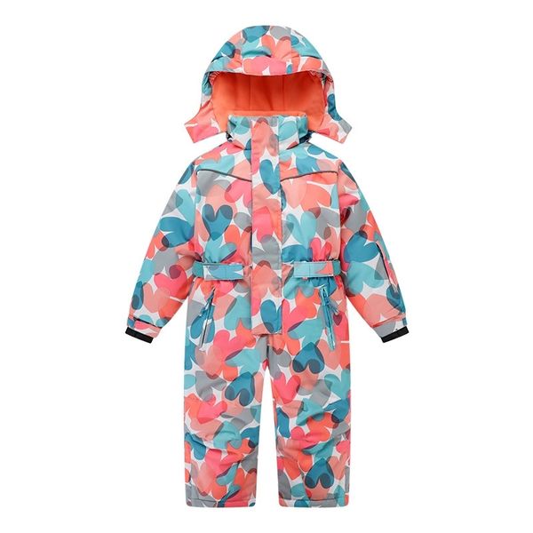 

kids girls romper snowsuit winter new cotton floral pattern zipper with hooded infant overcoat kids boys snow wear jumpsuit y200901, Blue;gray