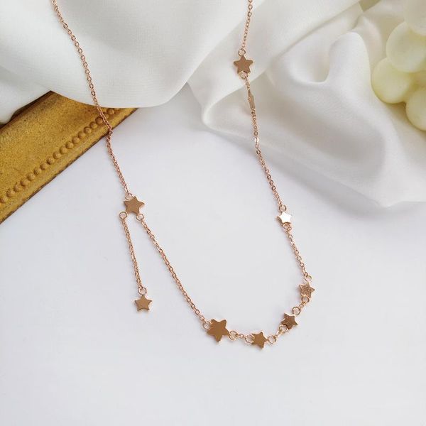 

chokers european and american fashion short star lock chain women 100 pink neck, Golden;silver