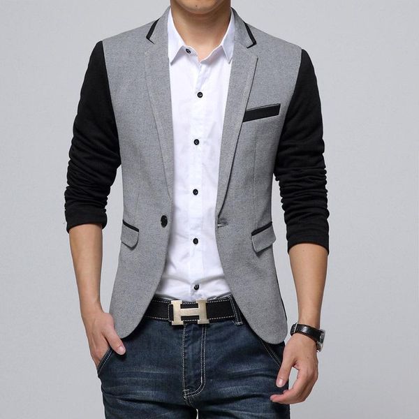 

business work office men casual blazers and jackets autumn spring single button office jacket notched slim mens designer blazer, White;black
