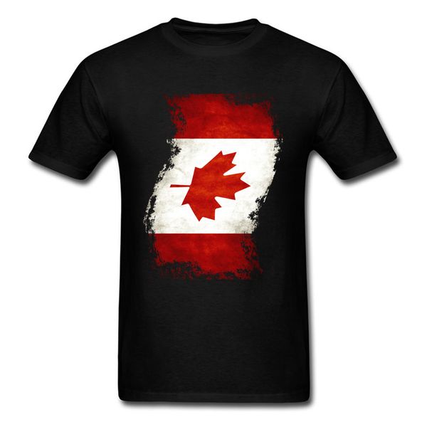 

men team t shirt custom wavy canada flag painting black white red t shirts maple leaf retro tee wholesale sport hooded sweatshirt hoodie