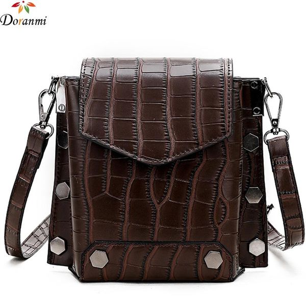 

doranmi alligator bucket women's bags 2020 rivet fashion shoulder bag female crossbody messenger quality bolsos mujer cbb050