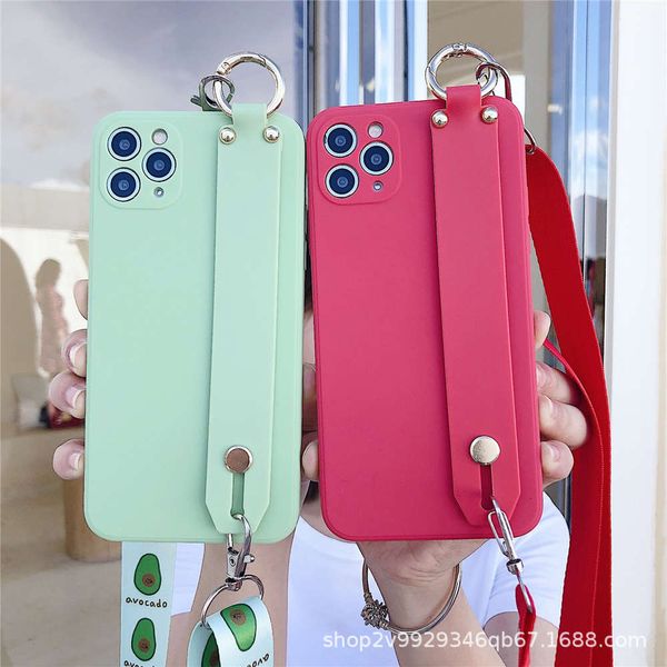 

suitable for 11pro straight edge mobile phone case rubik's cube xr diagonal xsmax wristband bracket 7p solid color protective case