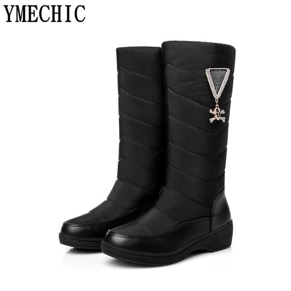 

ymechic 2020 gothic winter boots blue black red plus size platform women's snow boots female ladys thick fur snow shoes footwear
