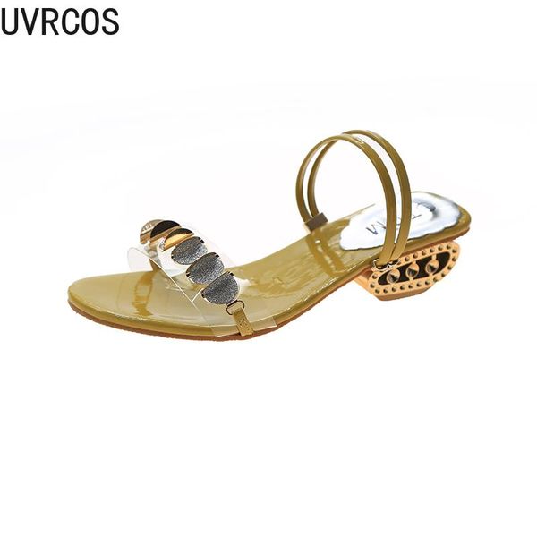 

summer women's slippers fashion all-match vamp sequins personality metal decoration trend temperament mature women's shoes, Black
