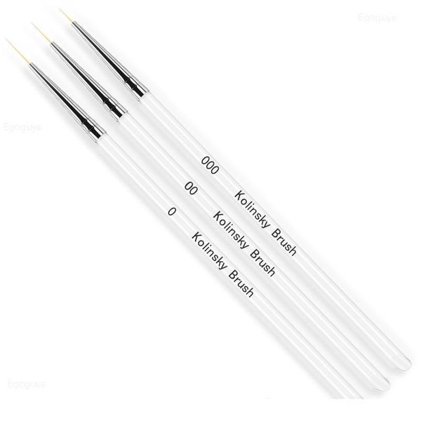 

3pcs nail art brush transparent acrylic carving extension builder kolinsky polish uv gel painting pen french lines drawi qyljss
